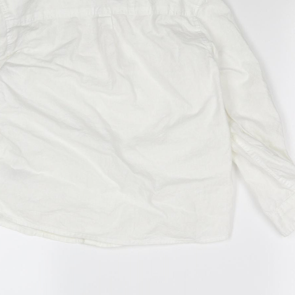 H&M Boys White Basic Button-Up Size 7 Years