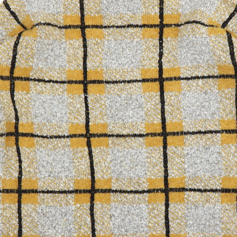 Matalan Womens Yellow Plaid Pullover Jumper Size L