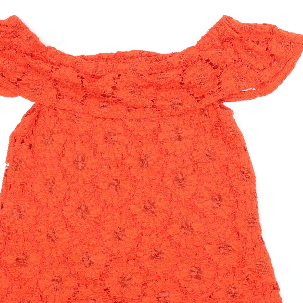 Peacocks Womens Red Floral Basic Blouse Size 10