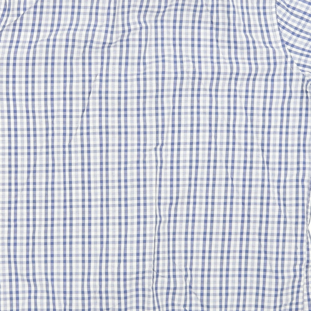 Asda George Mens Blue Check Button-Up Size L