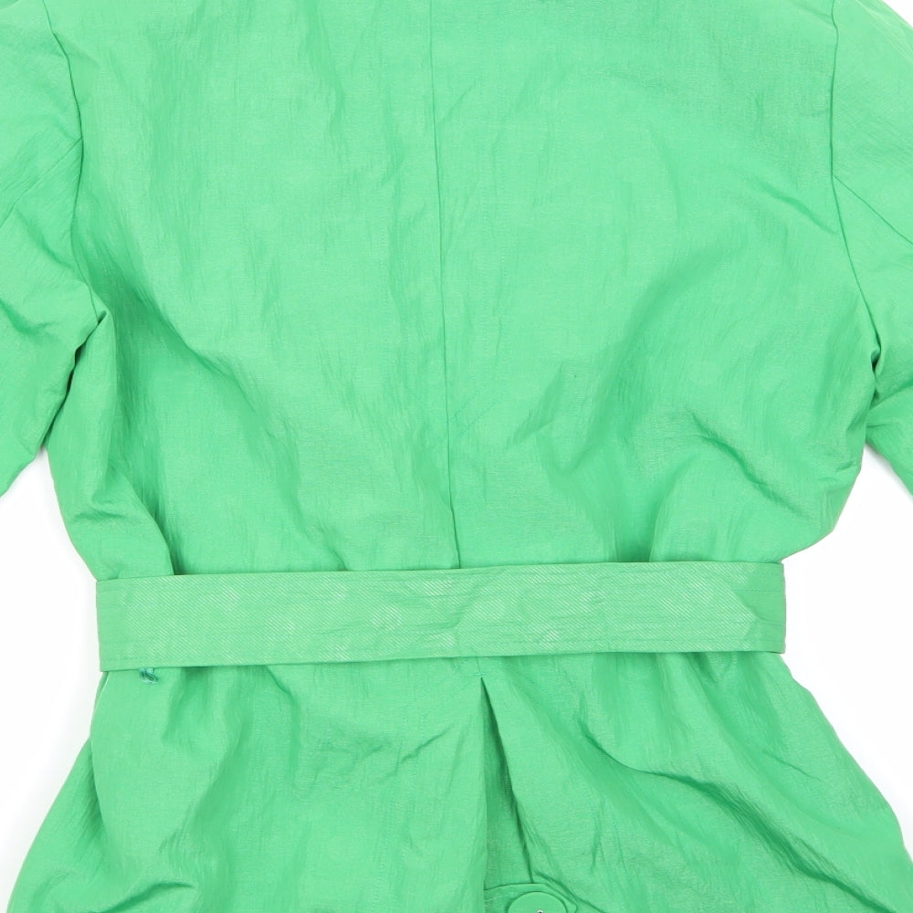 Per Una Womens Green Trench Coat Coat Size 12