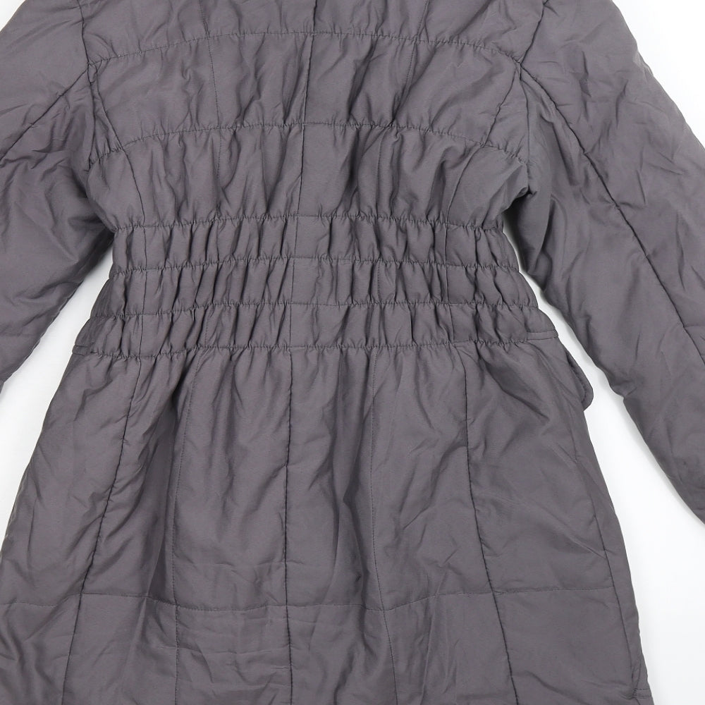Roman Womens Grey Overcoat Coat Size S
