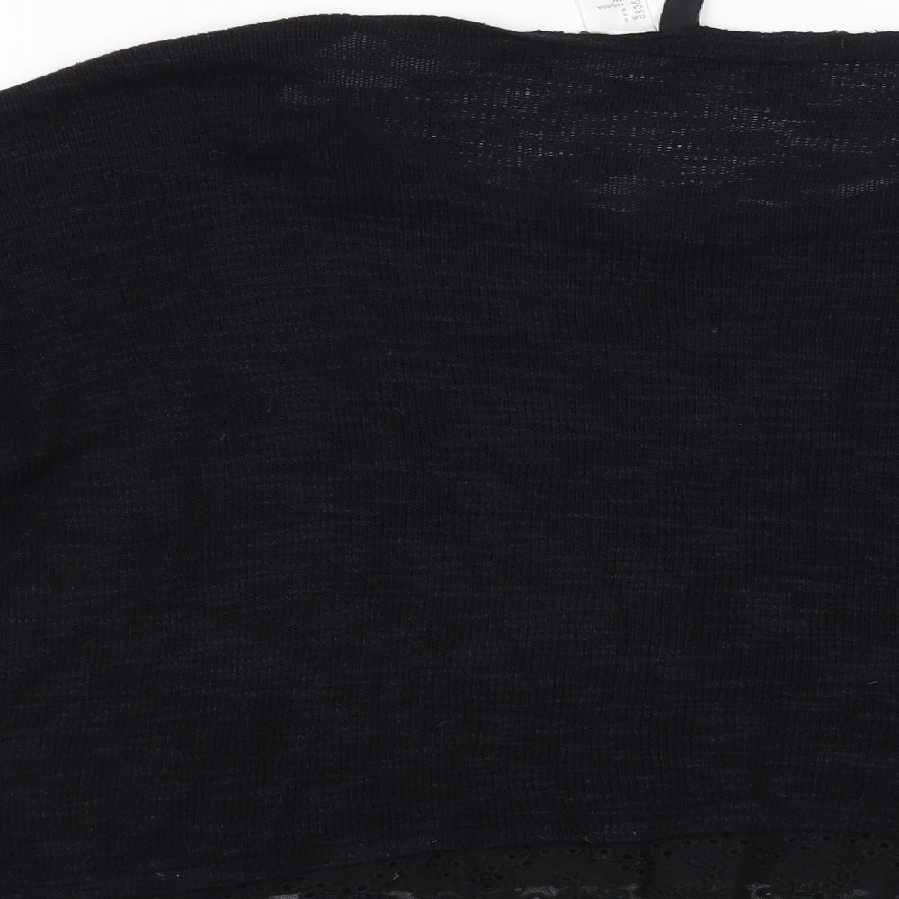 H&M Womens Black Floral Pullover Jumper Size S