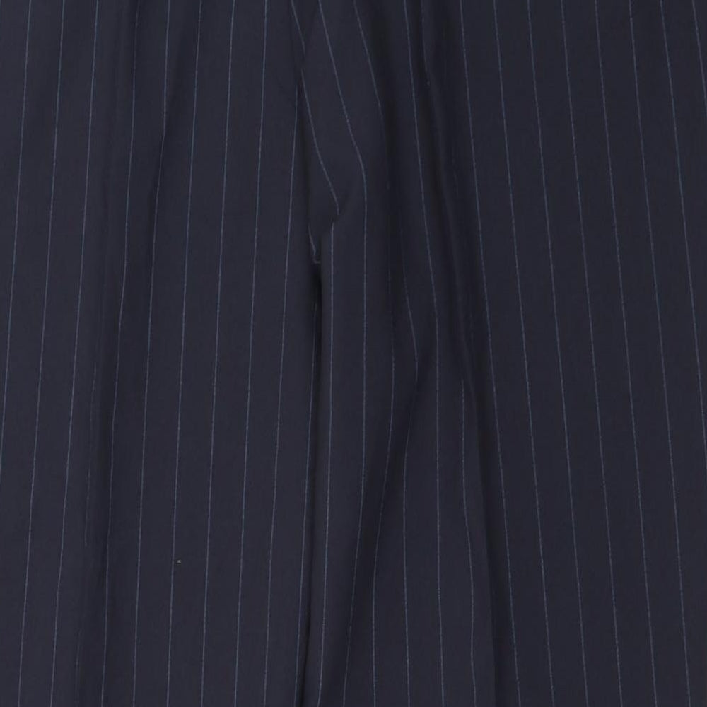 the straight leg Womens Black Striped Trousers Size 18 L26 in