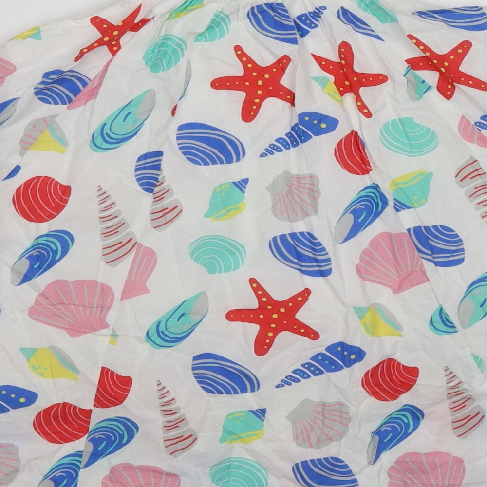 Frugi Girls White A-Line Size 4-5 Years - sea shells