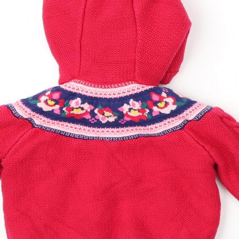 Boots Mini Club Girls Pink Floral Jacket Size 9-12 Months