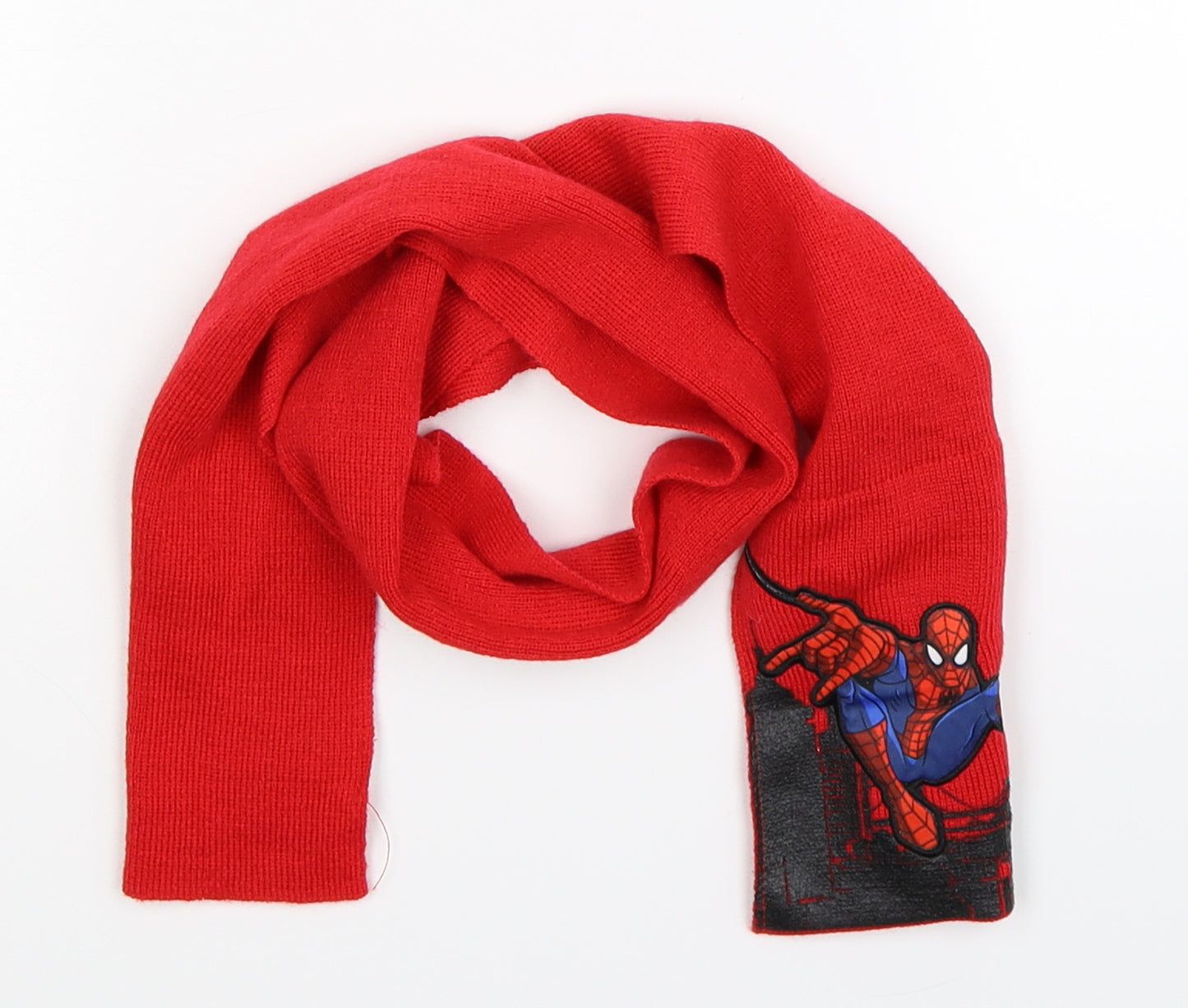 George Boys Red Geometric Knit Scarf One Size - Spiderman