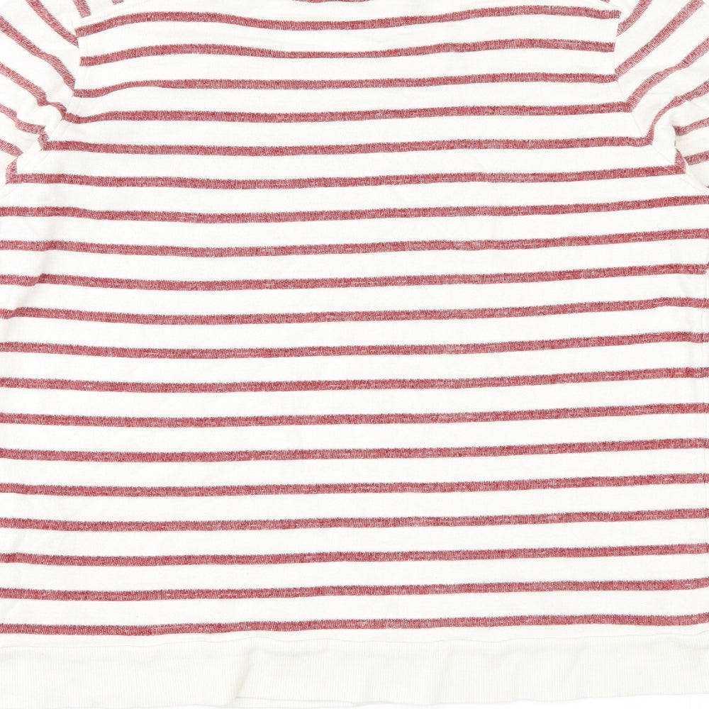Marks and Spencer Womens White Striped Pullover Jumper Size 14