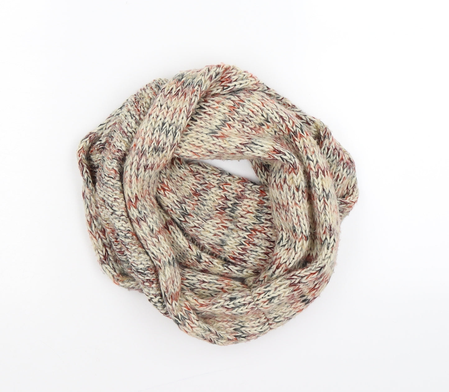 Preworn Womens Beige Knit Scarf - infinity scarf