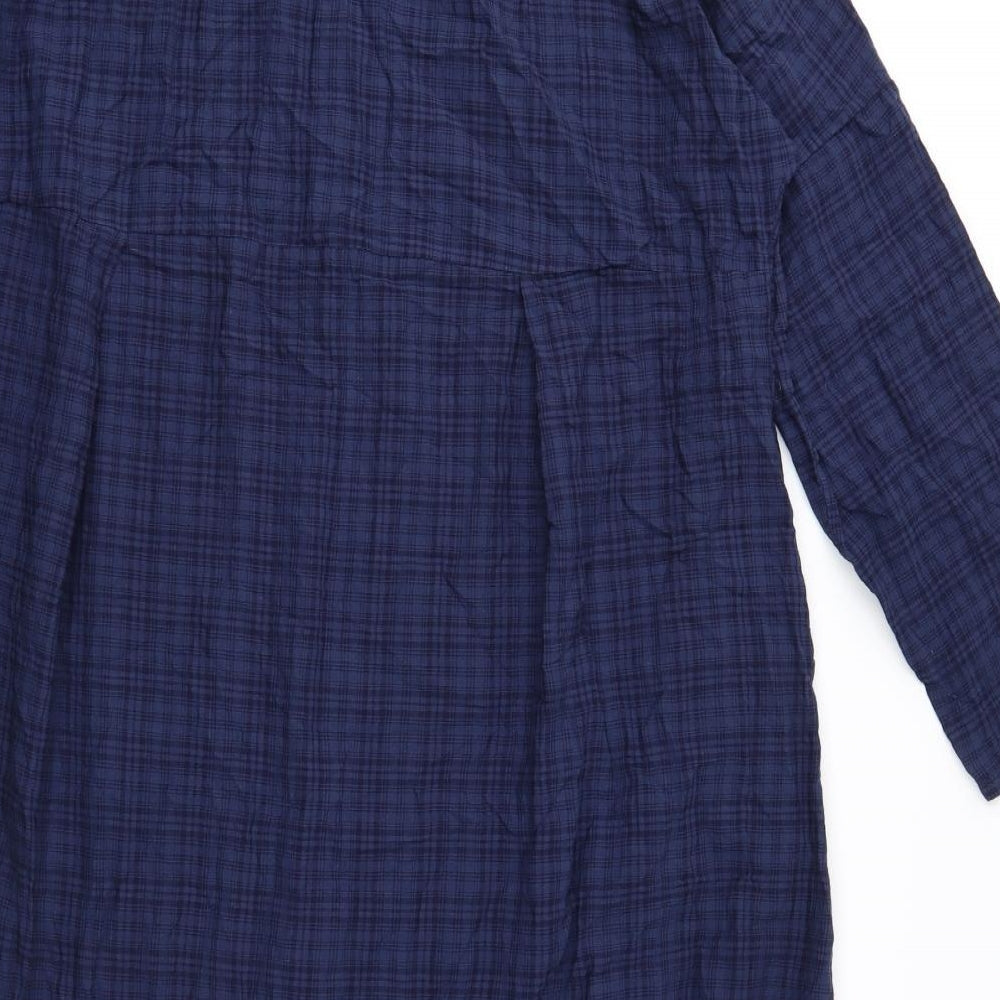 Zanzea Womens Blue Check Shift