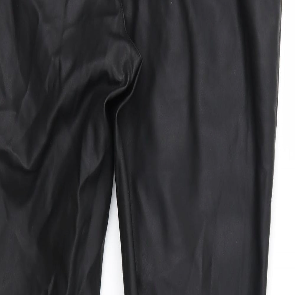 Preworn Womens Black Trousers Size 10 L28 in