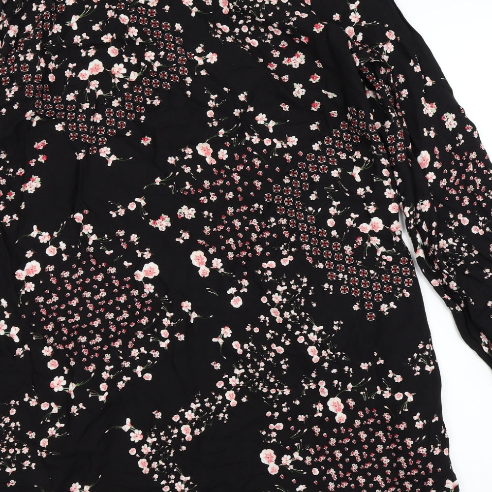 Asda George Womens Black Floral Fit & Flare Size 14