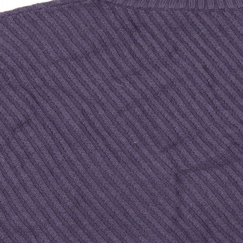 DASH Womens Purple Pullover Jumper Size S