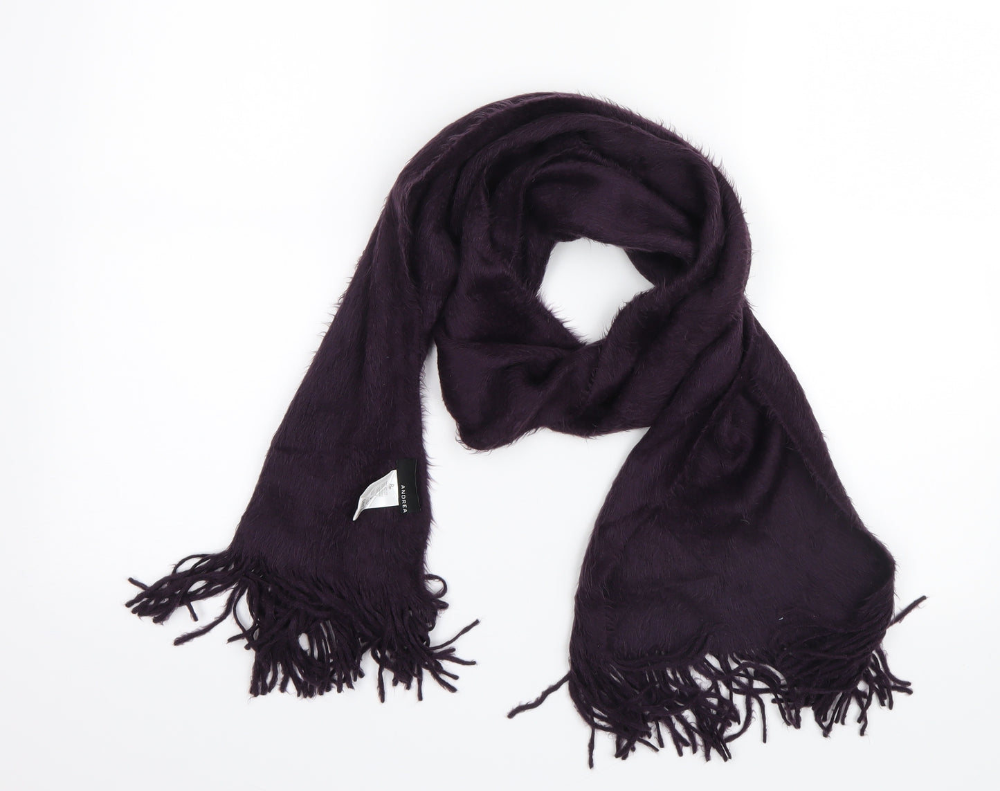 Andrea Womens Purple Knit Scarf