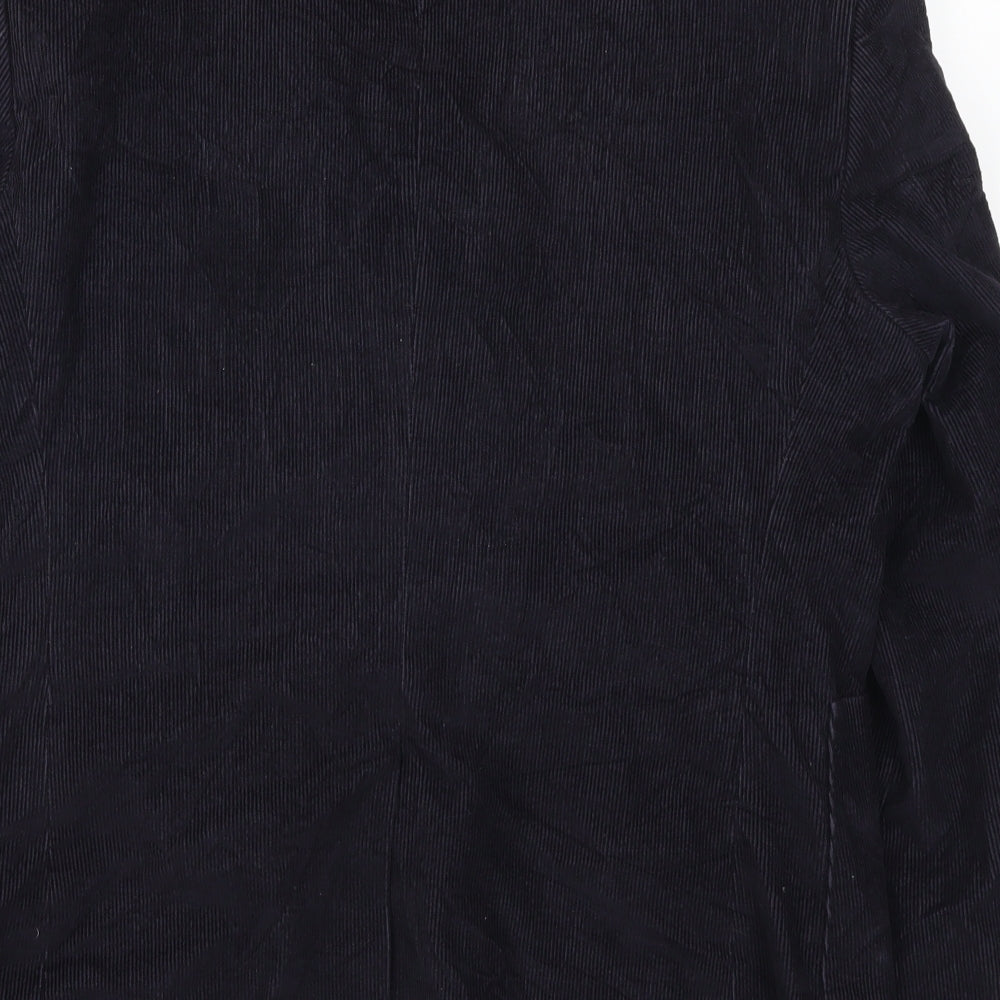 Fraud Mens Blue Corduroy Jacket Suit Jacket Size 40