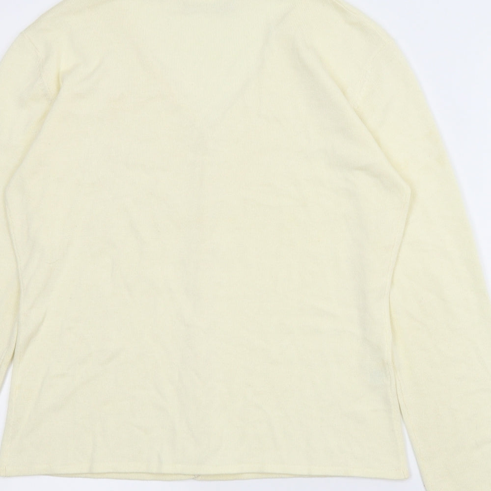 Janique Womens Ivory Floral Cardigan Jumper Size S
