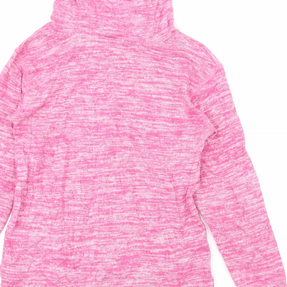 M&Co Girls Pink Jacquard Pullover Hoodie Size 9-10 Years - Butterfly