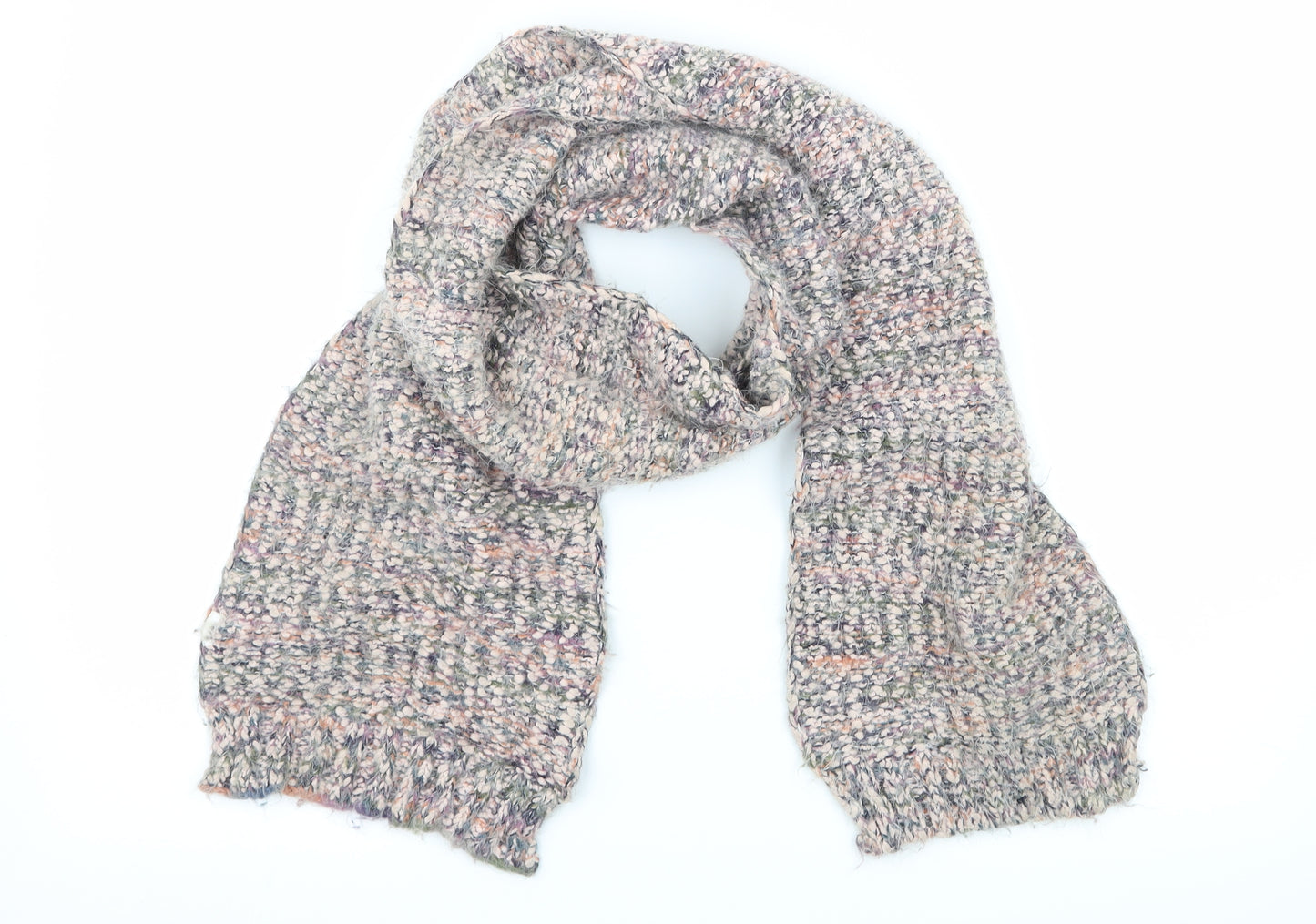 Preworn Womens Pink Striped Knit Scarf