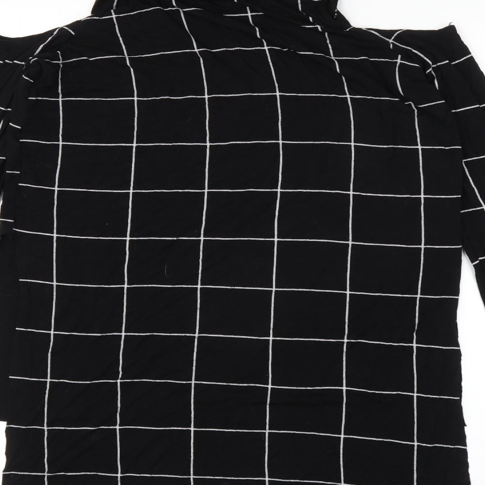 Select Womens Black Striped Basic T-Shirt Size 12