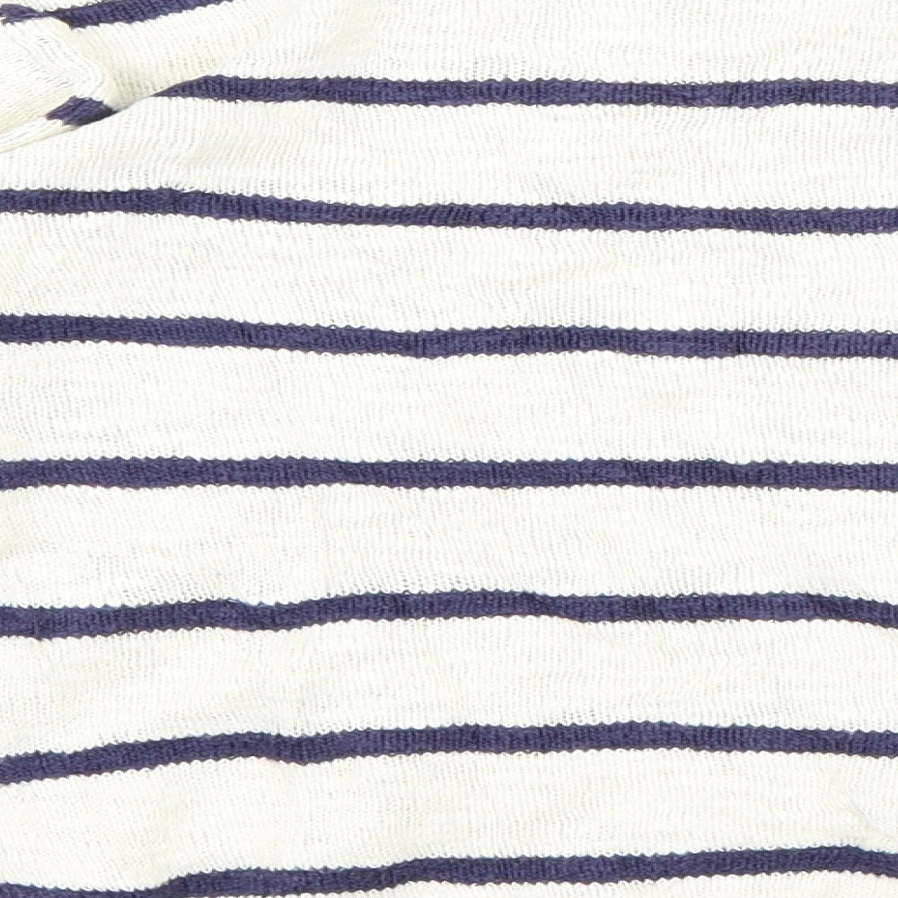 H&M Girls White Striped Pullover Jumper Size 8-9 Years