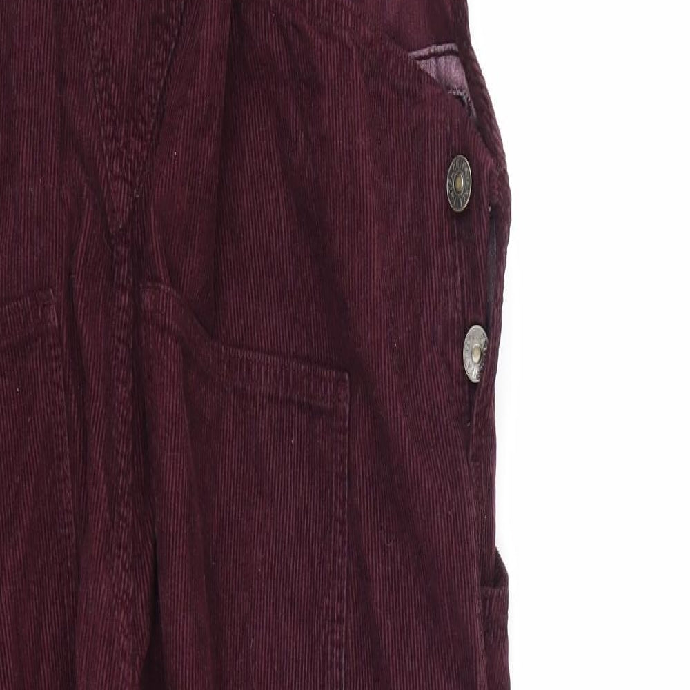Fat Face Womens Purple Corduroy Dungarees Trousers Size 14 L27 in