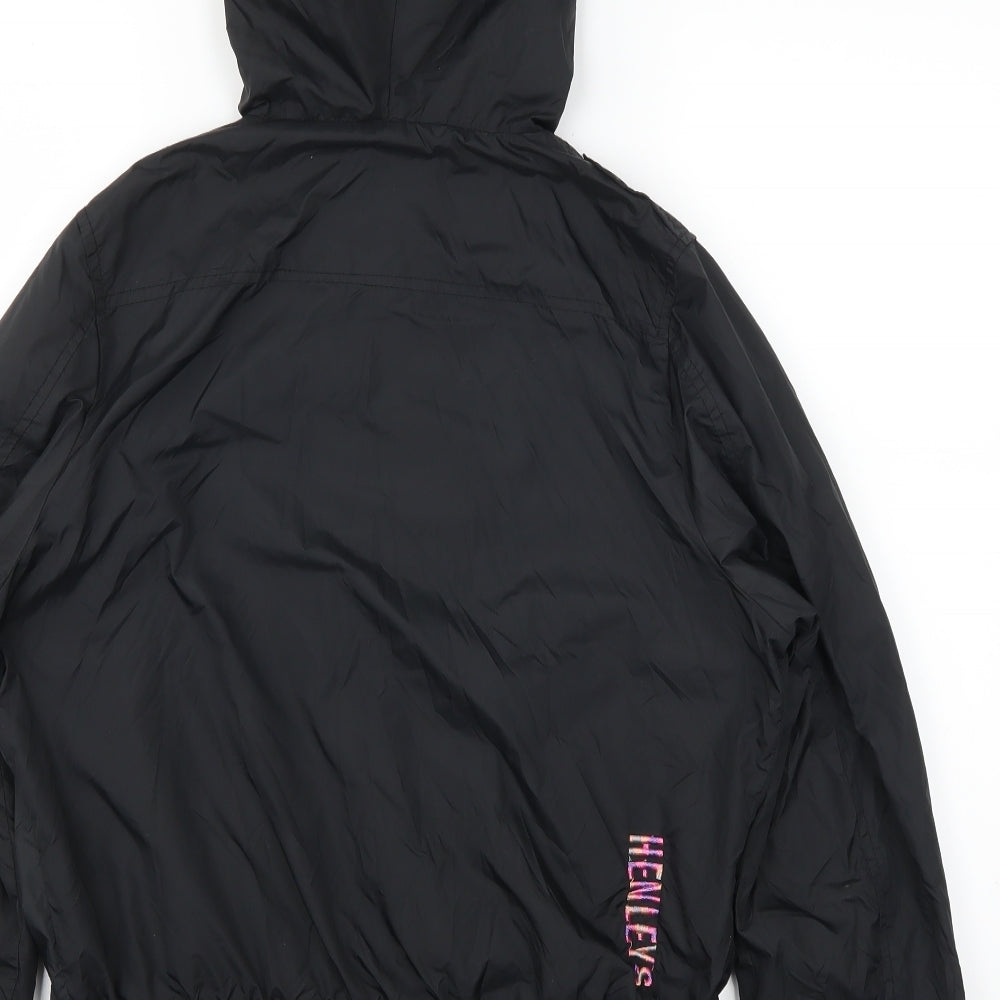 Henleys Womens Black Varsity Jacket Coat One Size - size 1