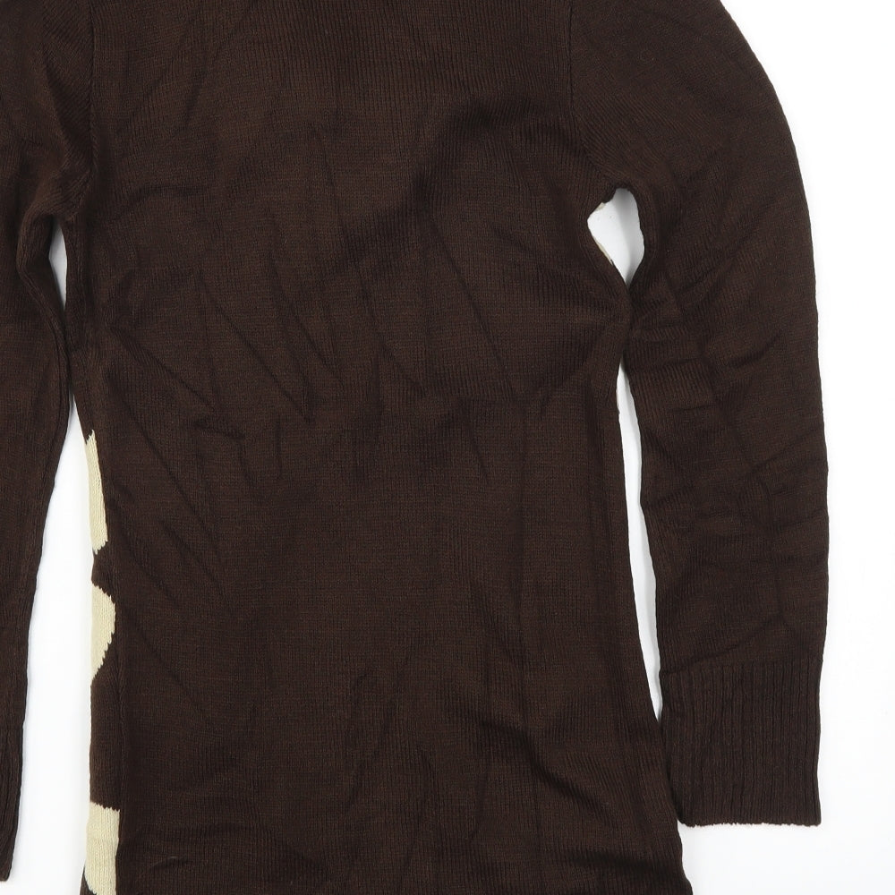 AnyBody Womens Brown Polka Dot Shift Size 4