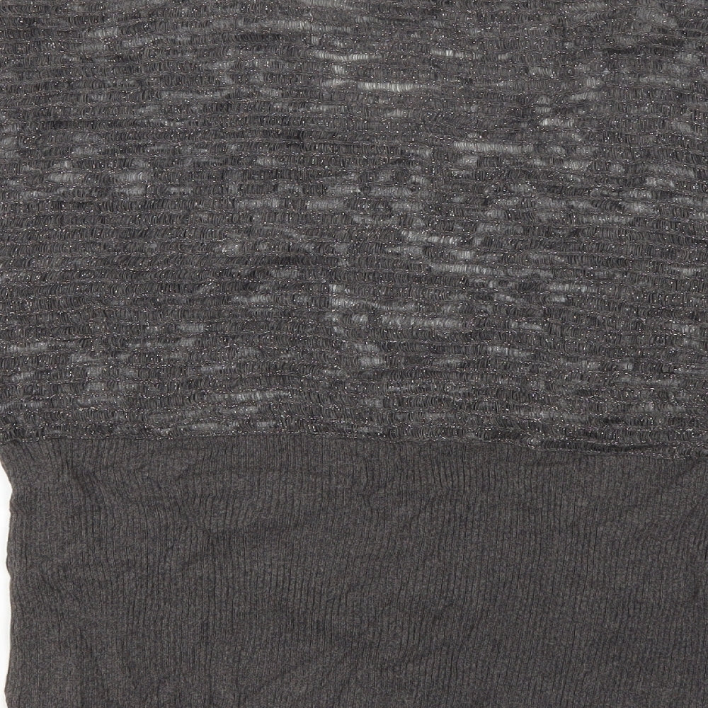 belly barley Womens Grey Basic Blouse Size 16
