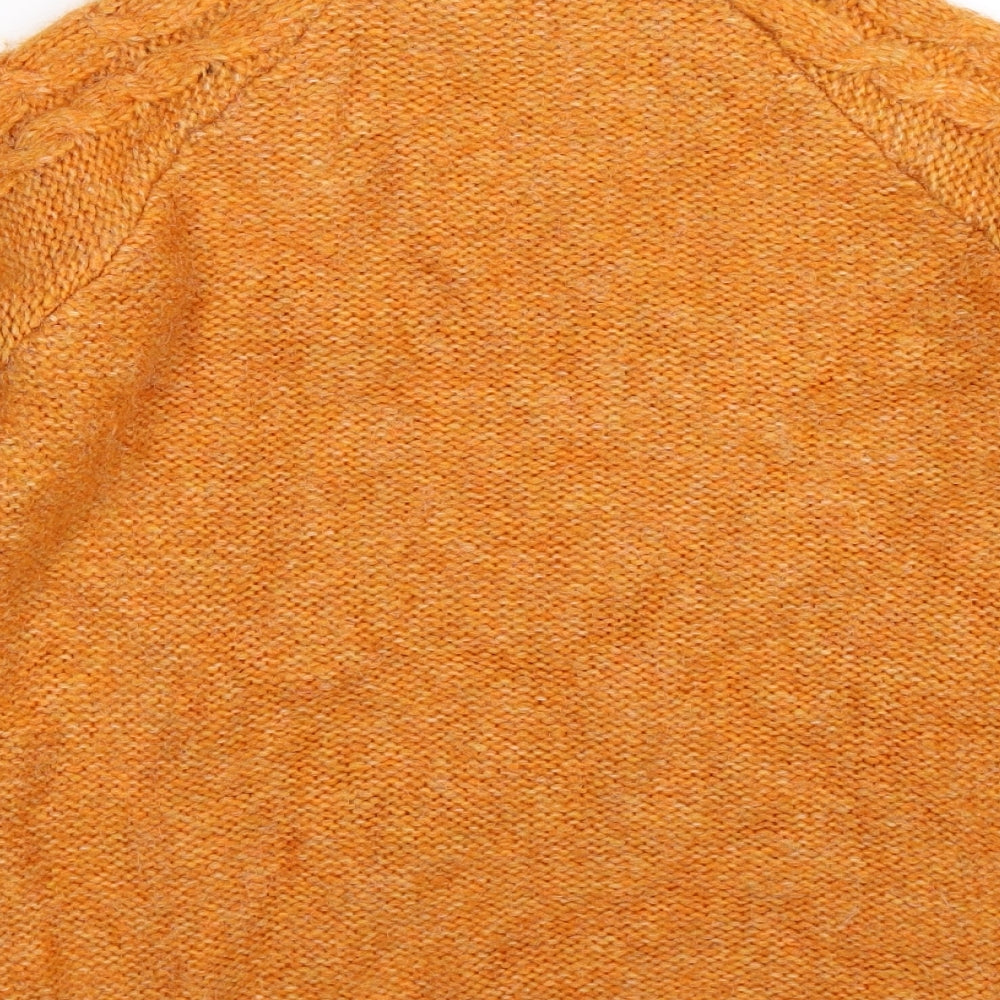 Papaya Womens Orange Striped Knit Pullover Jumper Size S