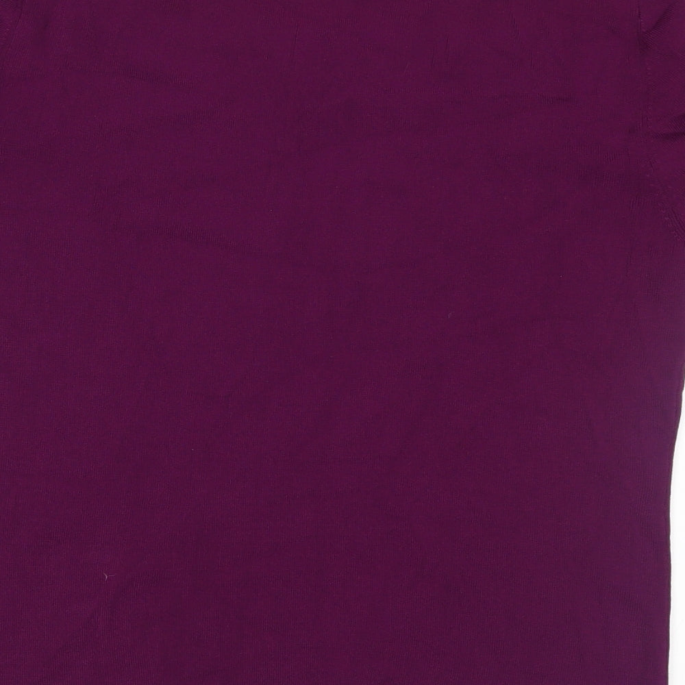 Roman Womens Purple Basic T-Shirt Size M