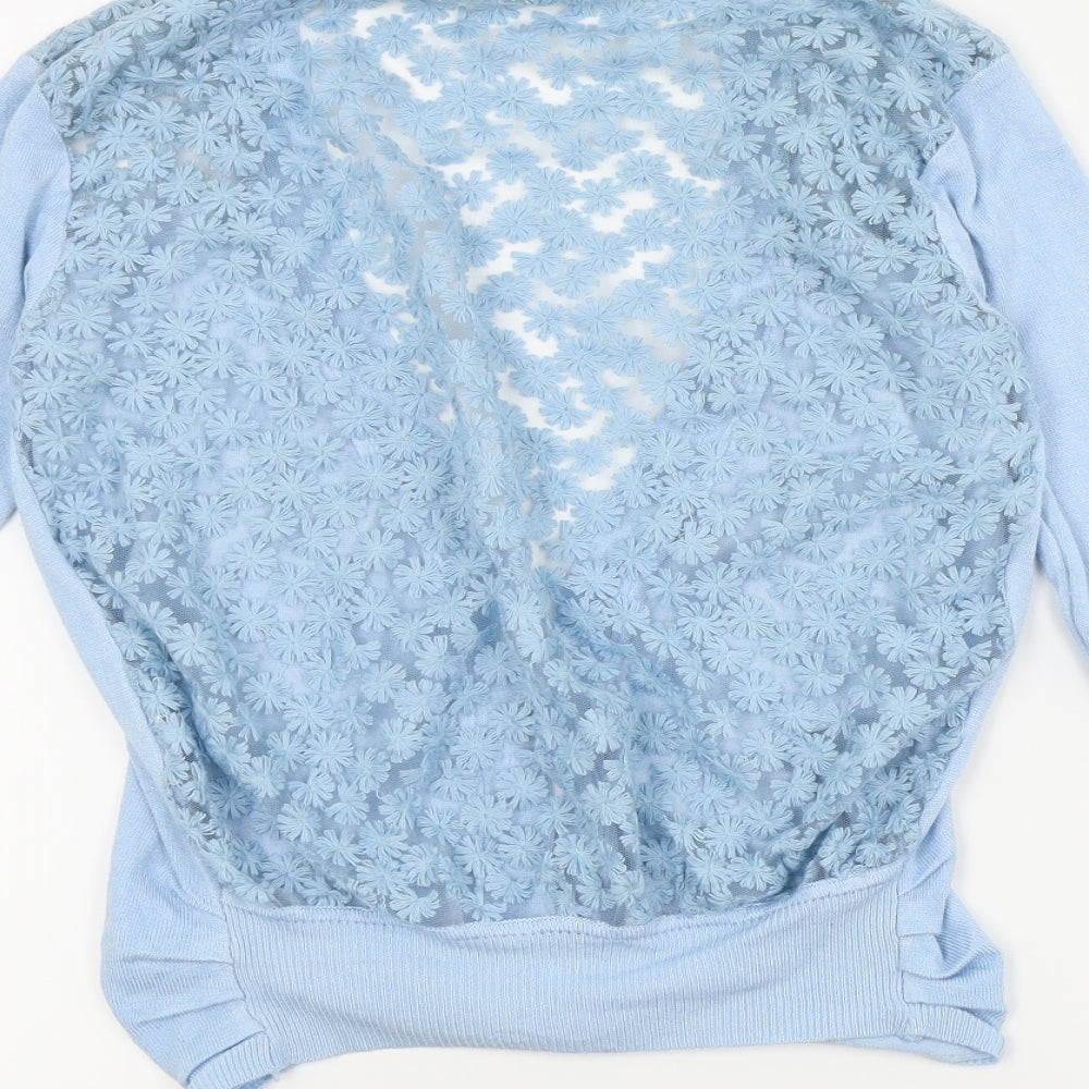 Mirumi Womens Blue Floral Cardigan Jumper Size S - Open
