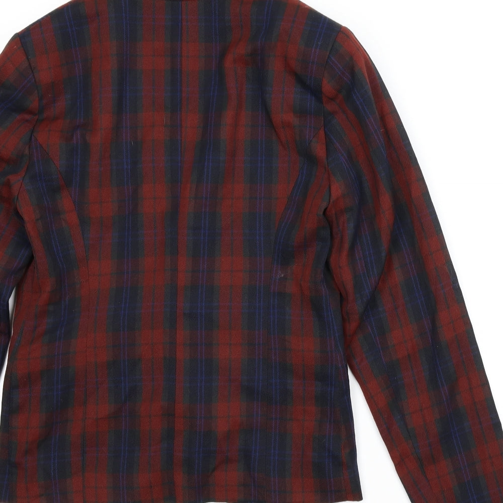 Peacocks Womens Red Plaid Jacket Size 10