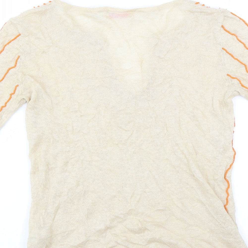 Gharani Strok Womens Beige Pullover Jumper Size S