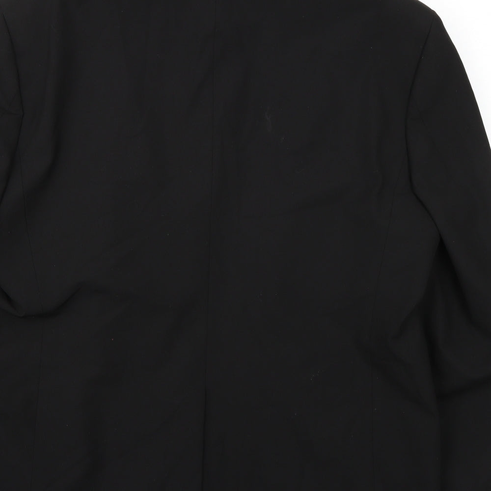 David Moss Mens Black Jacket Suit Jacket Size 42