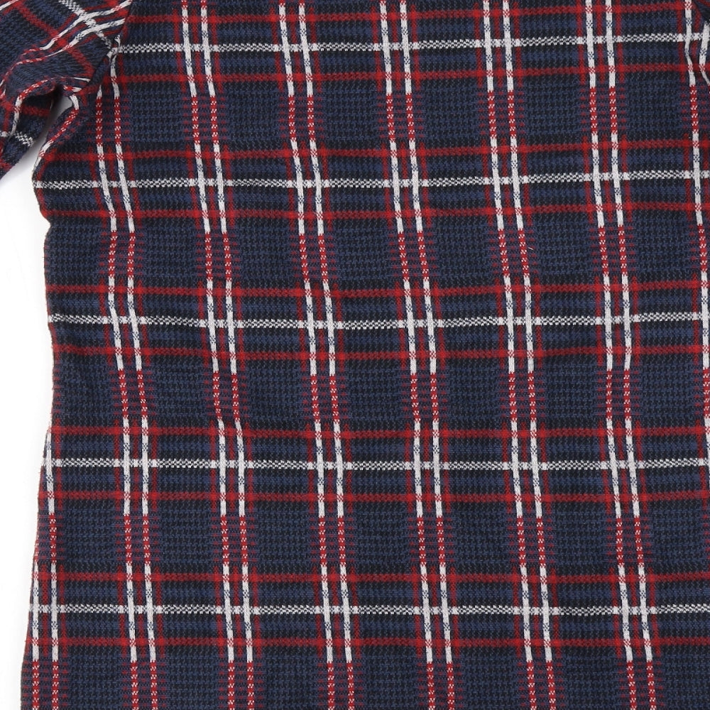 TU Womens Blue Check Pullover Jumper Size 10