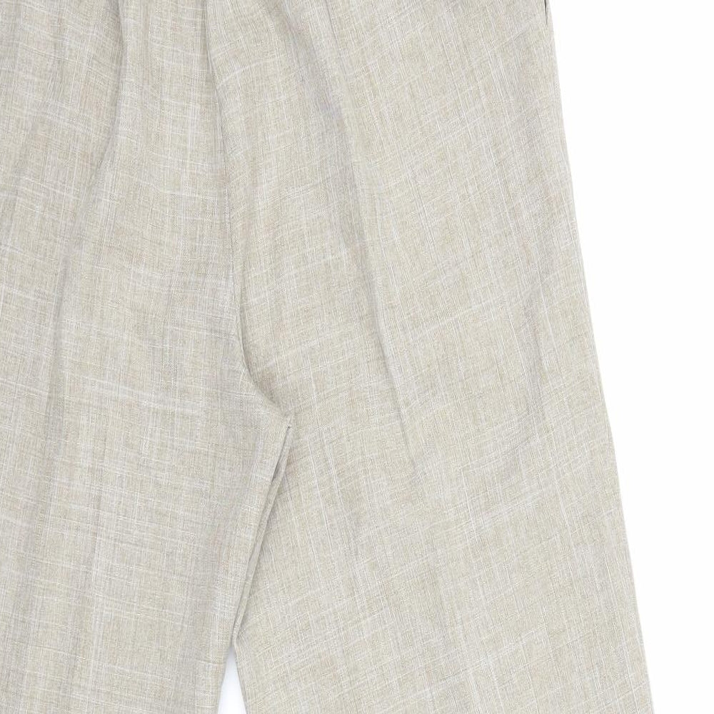 Afibel Womens Beige Cropped Trousers Size 16 L23 in