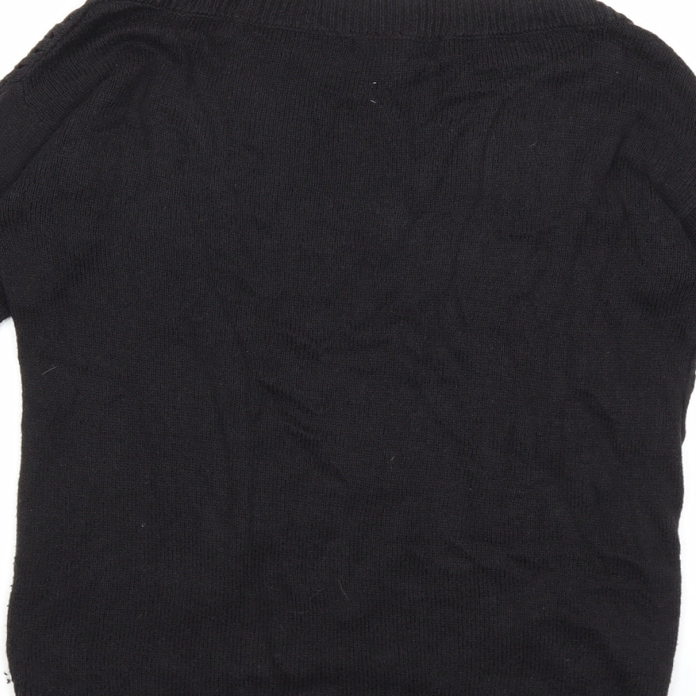 APH ORISM Womens Black Knit Pullover Jumper Size M