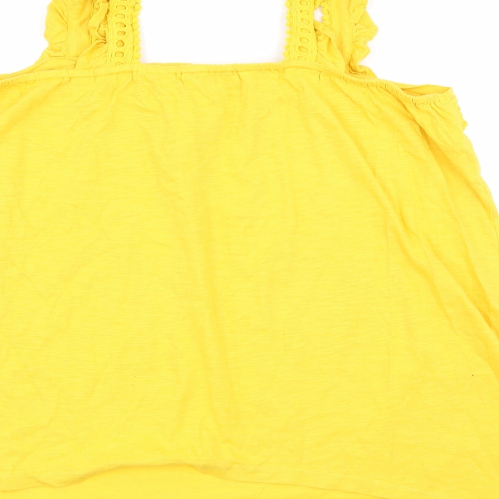 Papaya Womens Yellow Jersey Basic Tank Size 16