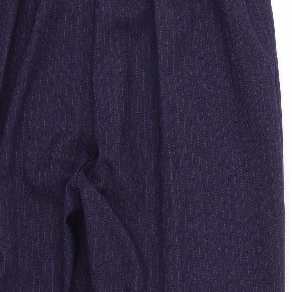 Preworn Womens Purple Striped Rayon Trousers Size 34 in L24 in