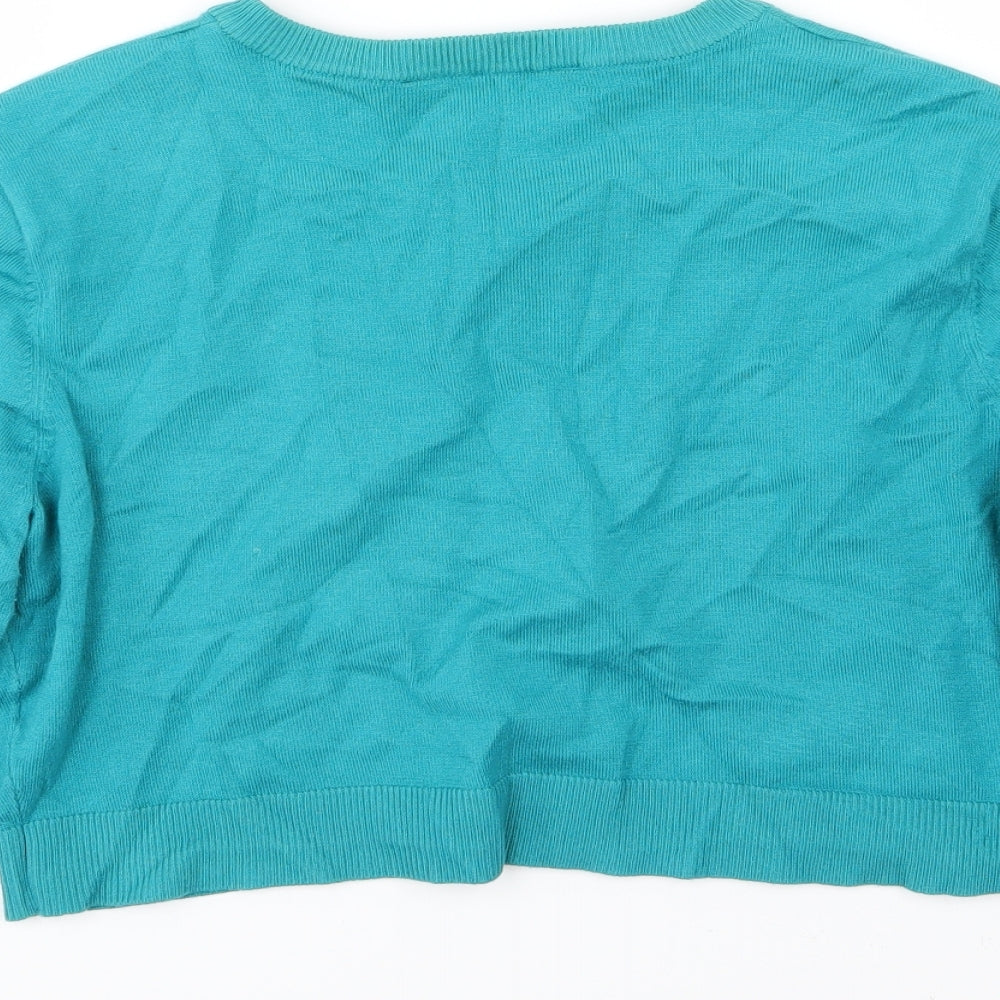 J Taylor Womens Blue Knit Cardigan Jumper Size 14
