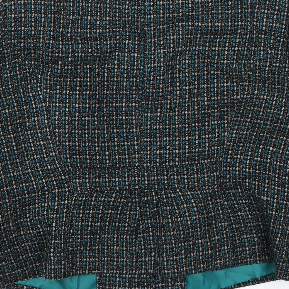 Classics Womens Blue Check Pea Coat Coat Size 16