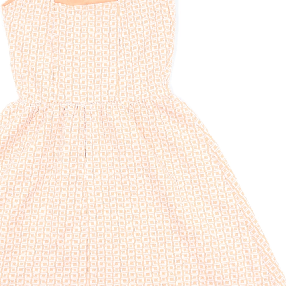 Xhilaration Womens Pink Geometric Skater Dress Size S