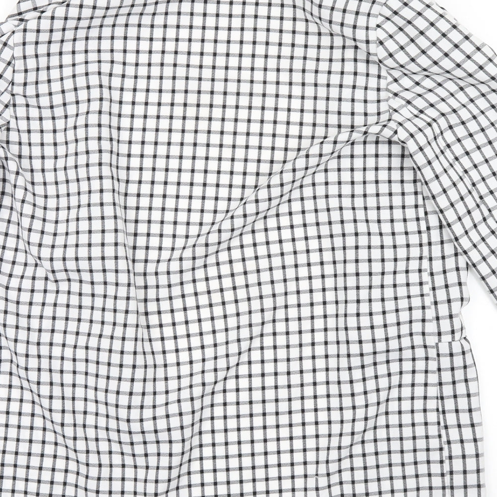Primark Womens White Check Jacket Coatigan Size 12
