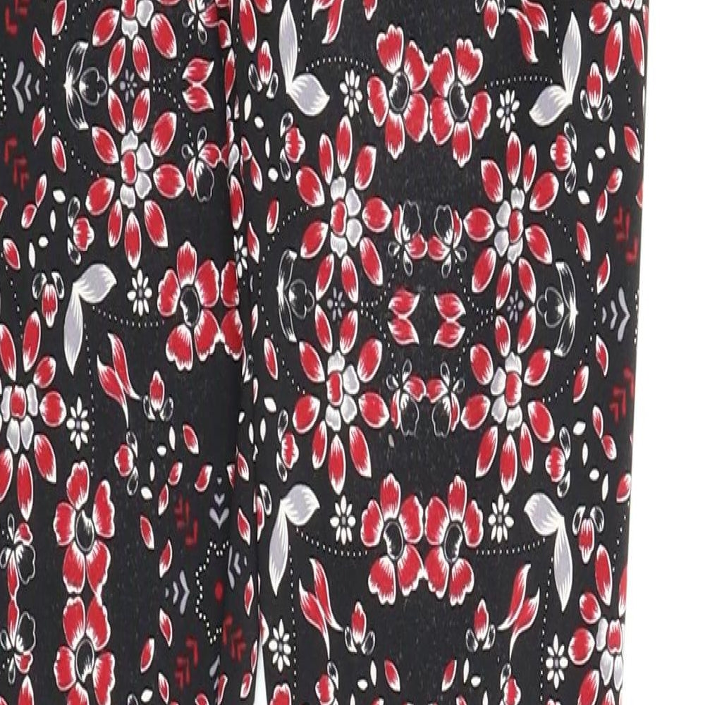 Bethany Mota Womens Black Floral Carrot Leggings Size XS L28 in