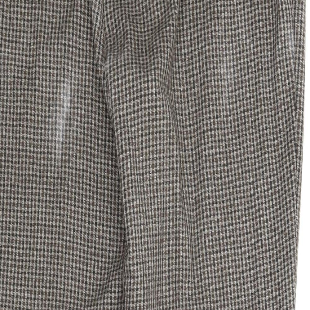 Papaya Womens Brown Plaid Carrot Trousers Size 16 L28 in