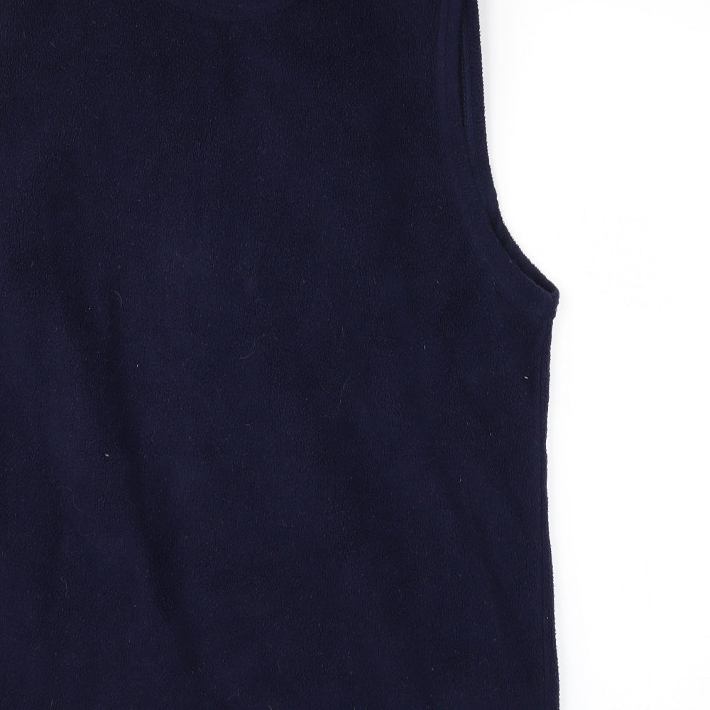 COUNTRY ROSE Womens Blue Floral Fleece Gilet Jacket Size M - Gilet