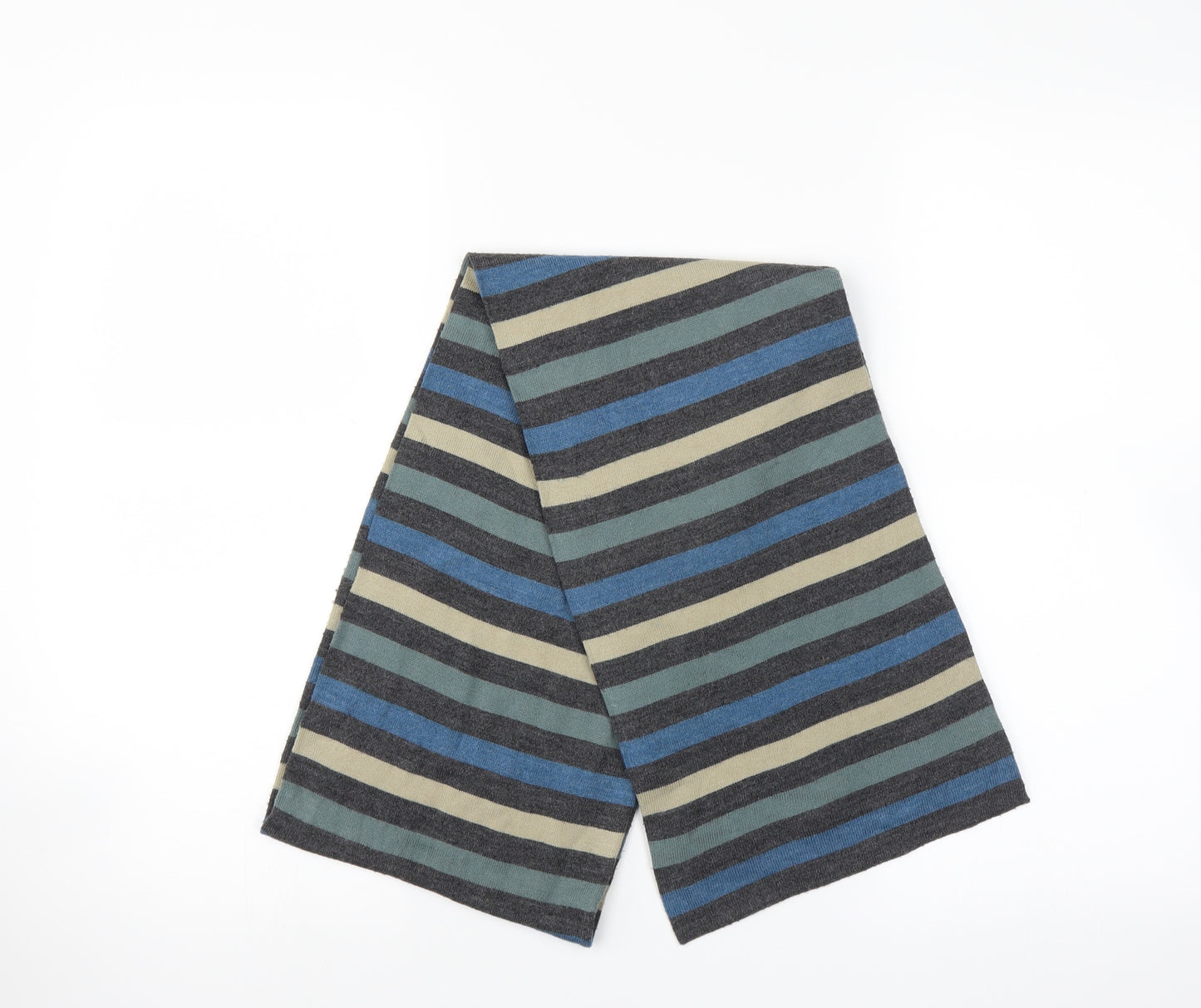 Preworn Unisex Grey Striped Scarf