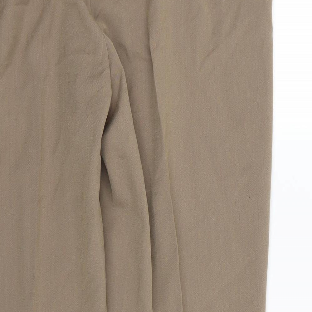 BASSINI Womens Brown Rayon Trousers Size 16 L26 in