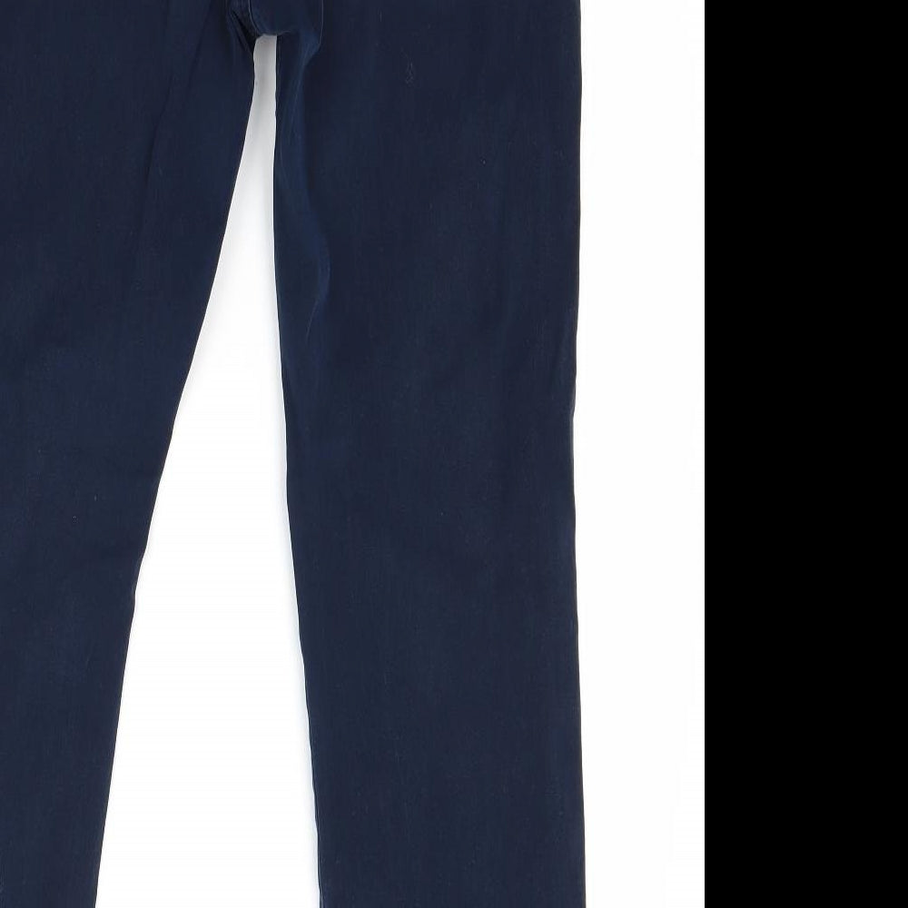 Preworn Womens Blue Denim Chino Trousers Size 10 L28 in
