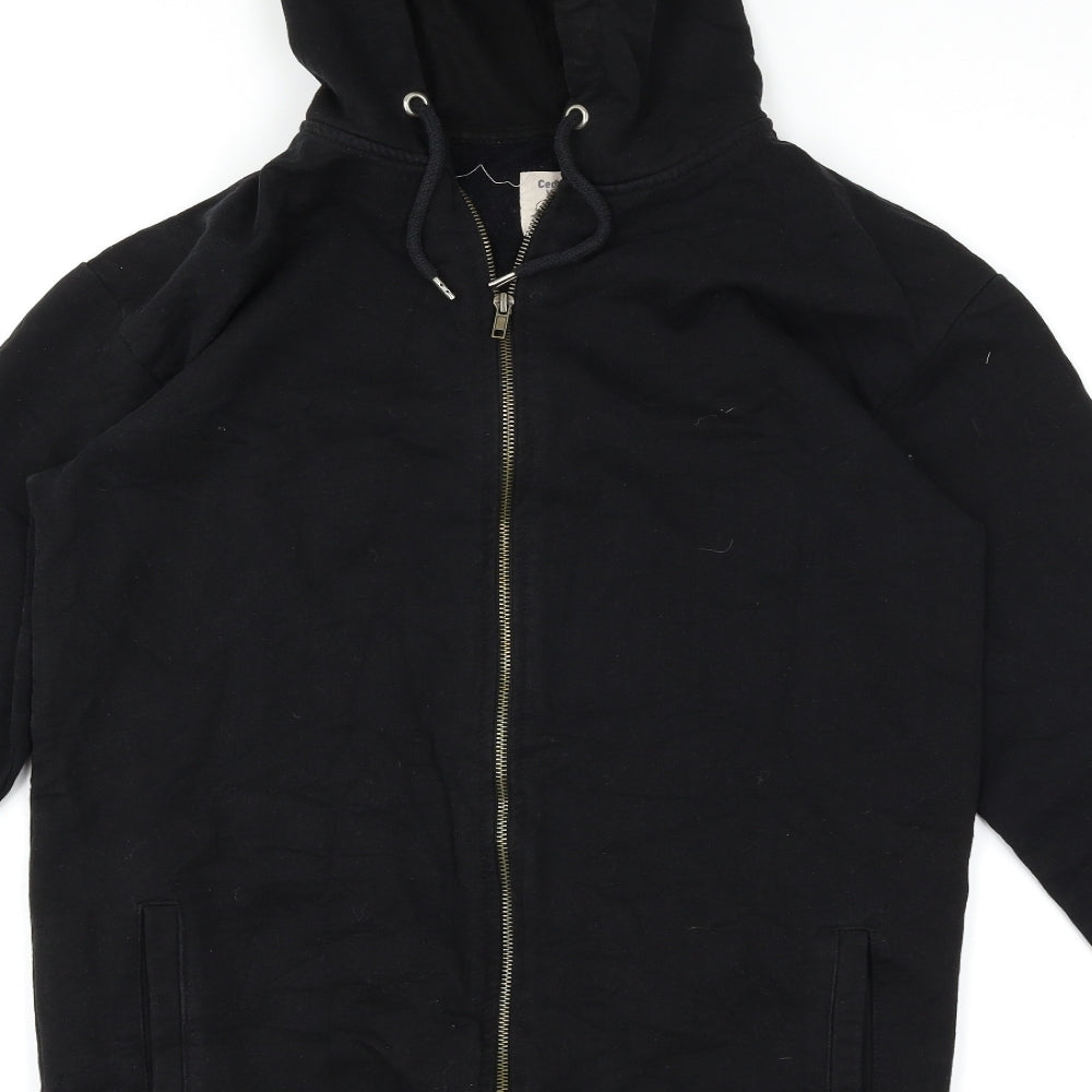 Cedar Wood State Mens Black Full Zip Hoodie Size XS
